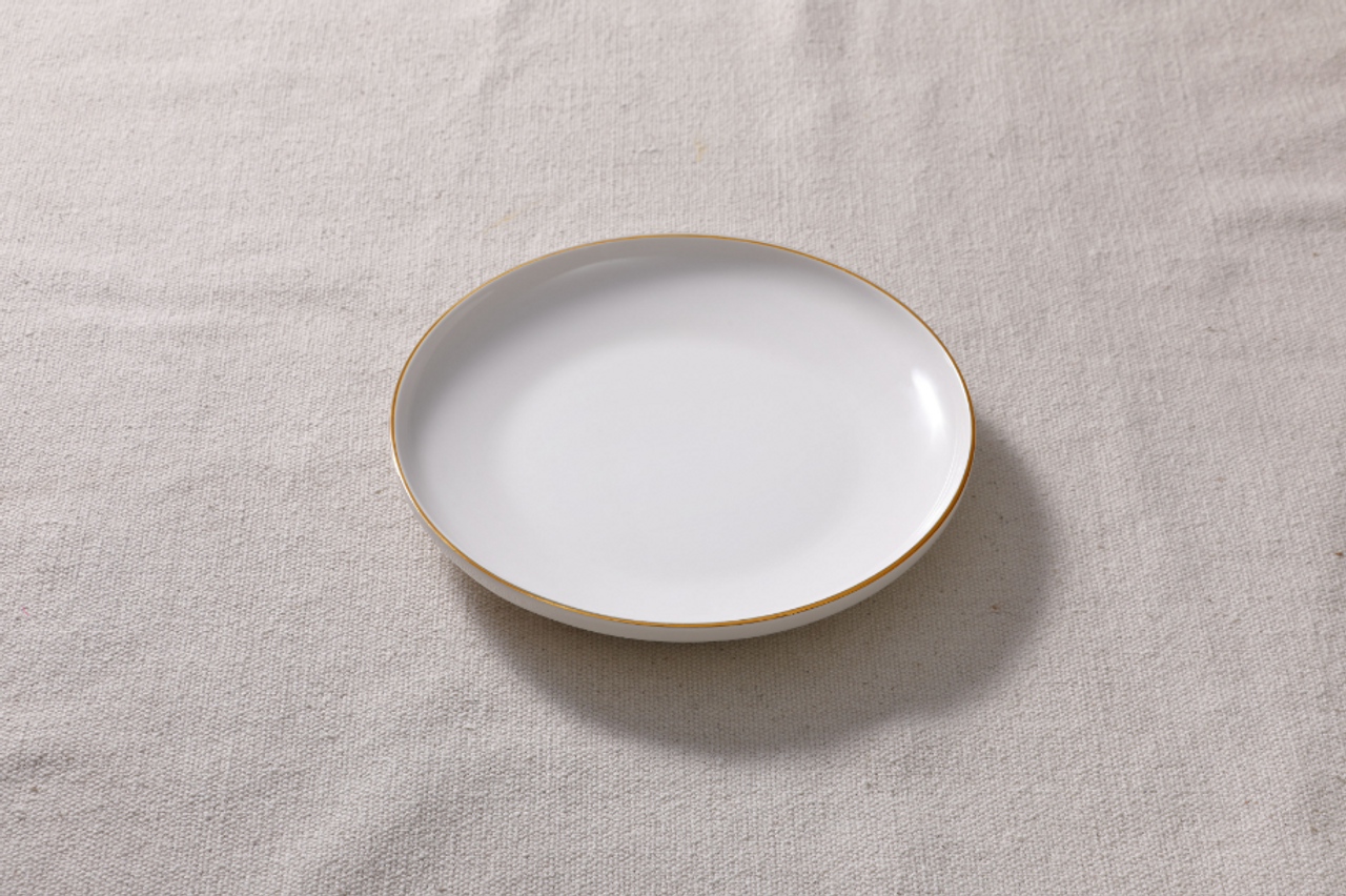 Maastricht Porselein Bord Ligne D'or 21 cm Wit