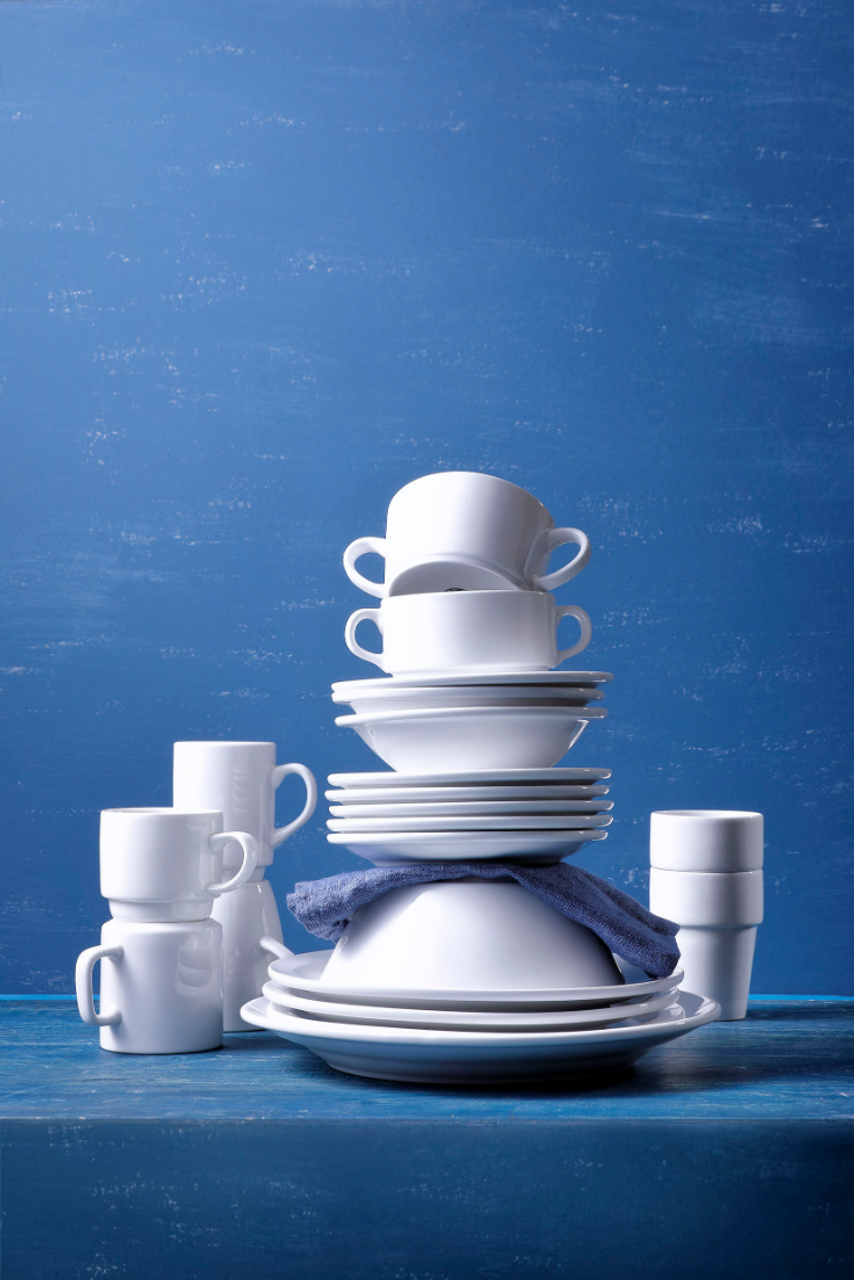 Mammoet plate narrow rim Budgetline 21 cm Porcelain White