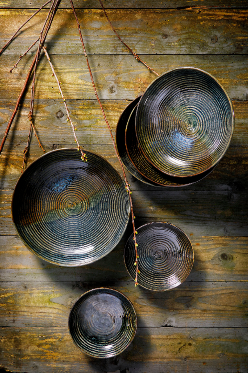 Palmer Bord diep coupe Metallic 26 cm Stoneware Groen