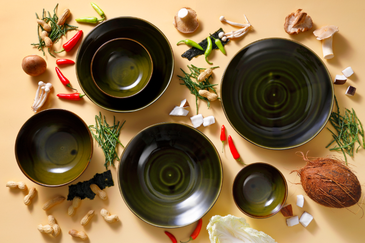 Palmer Bord Midori 25.5 cm Porselein Groen